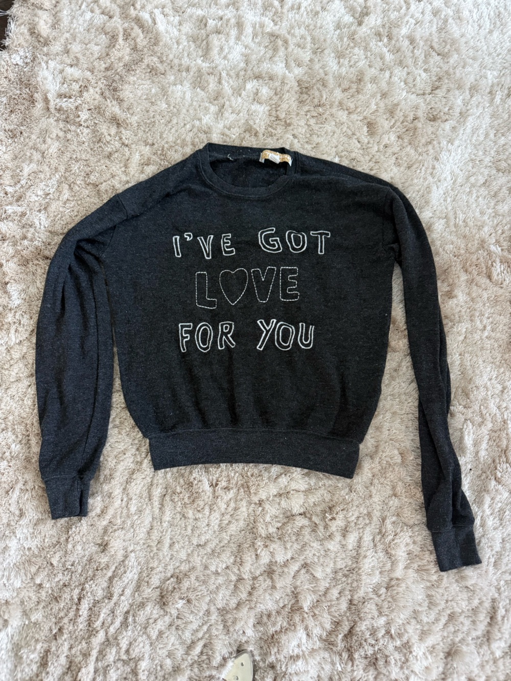 Spiritual Gangster Dark Gray Pullover with Gold Script Label